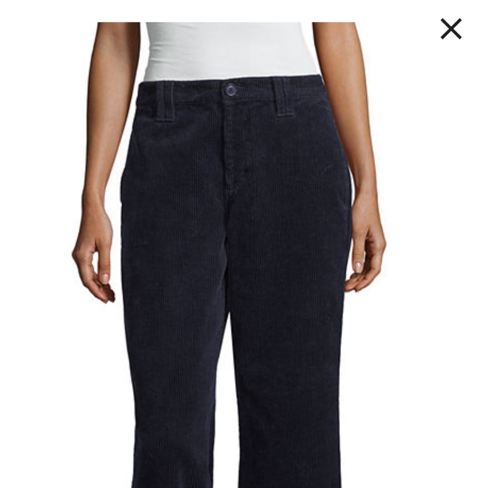 A.N.A high rise navy blue wide leg corduroy pants - Picture 6 of 6